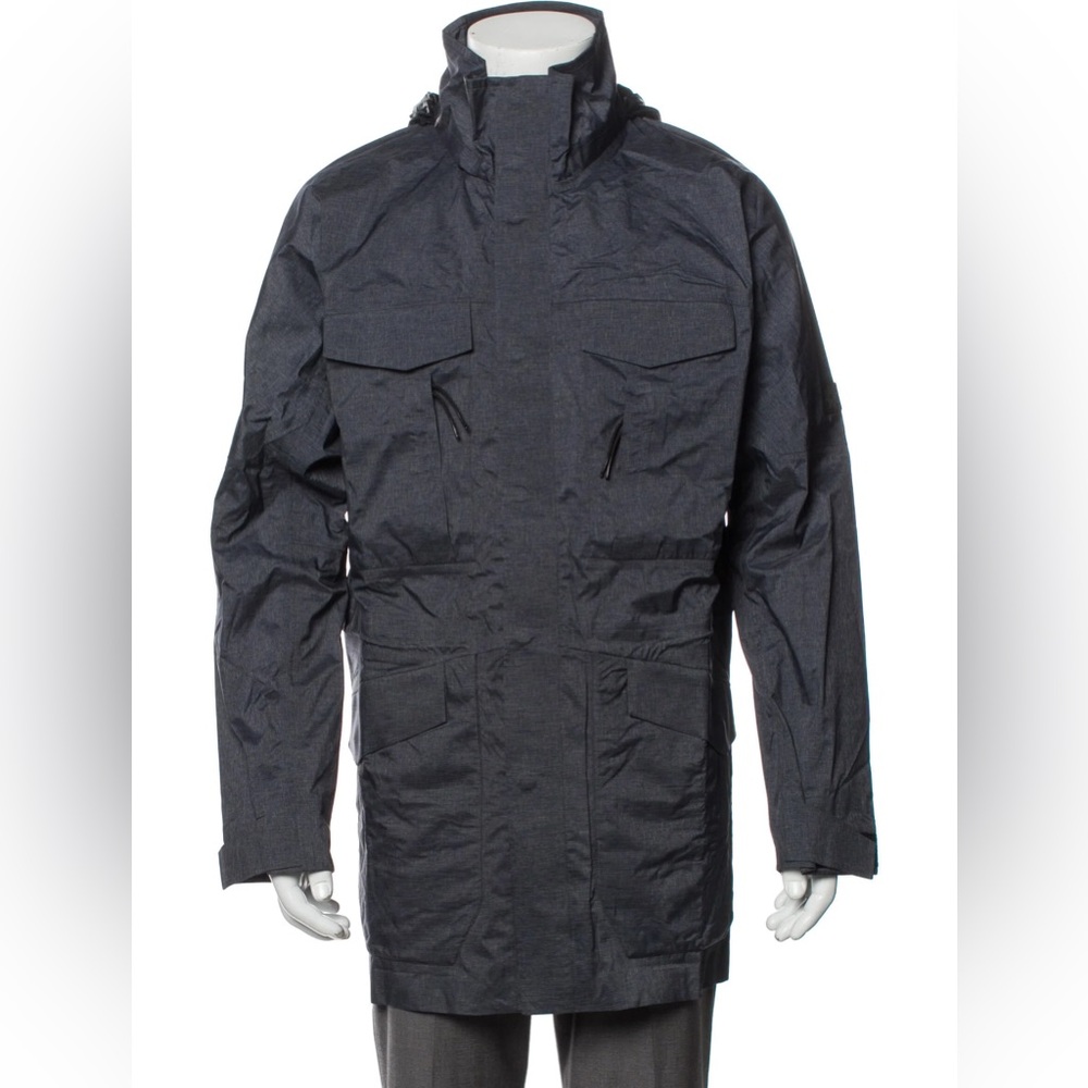 Isaora Men’s Parka Technical Jacket Rain /Weatherproof Charcoal Blue Size Medium